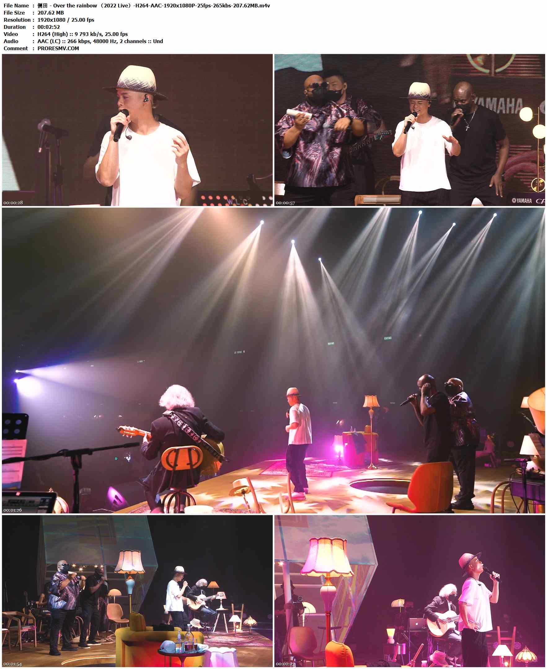 侧田 - Over the rainbow （2022 Live）-H264-AAC-1920x1080P-25fps-265kbs-207.62MB官方MV_高清MV